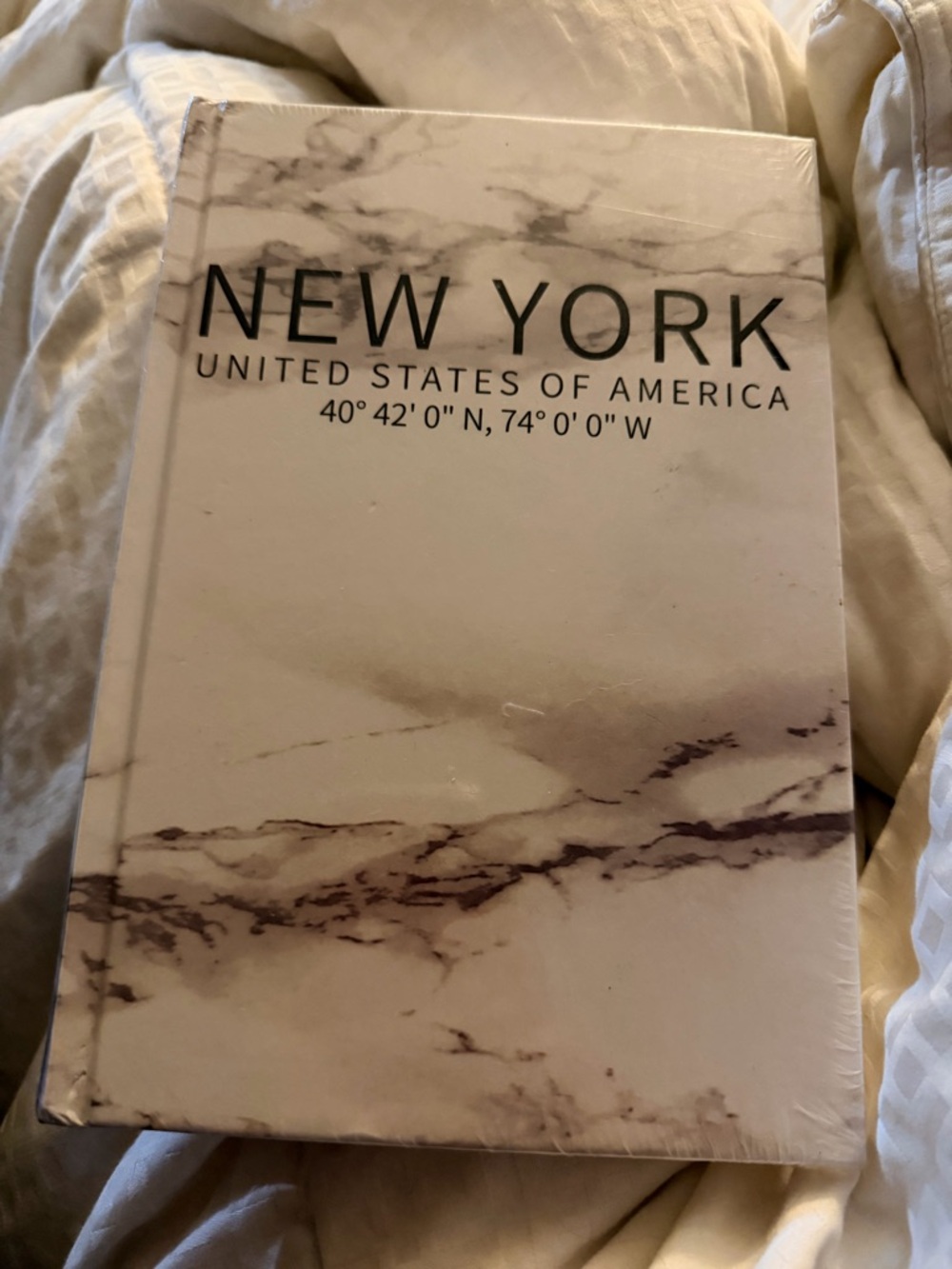 New York Marble Hardcover Decorative Book - White